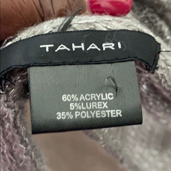 Tahari Gray Knit Scarf - Picture 5 of 6
